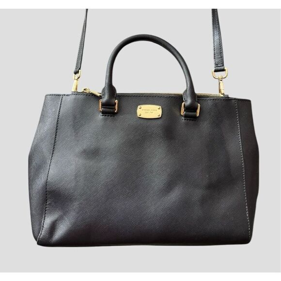 Michael Kors Kellen Black Medium Saffiano Tote Crossbody - Picture 2 of 11